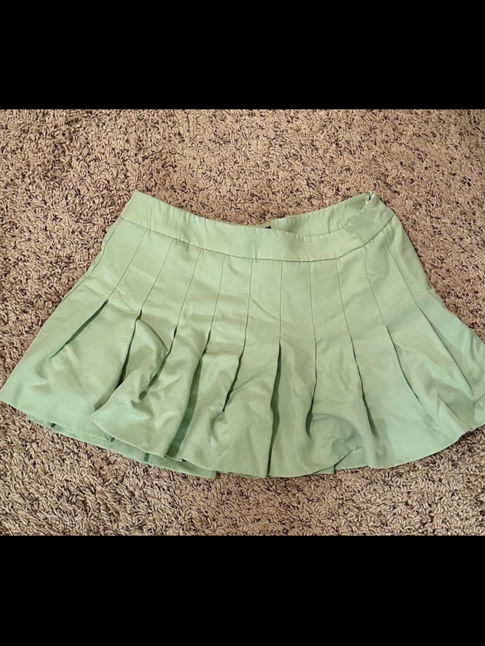 Zara Mint Green Pleated Skater Skirt Medium